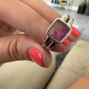Beautiful pink tourmaline and white gold ring